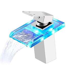 Rovogo Rvg1102 Color Changing Led Faucet For Bathroom Sink Waterfall Type