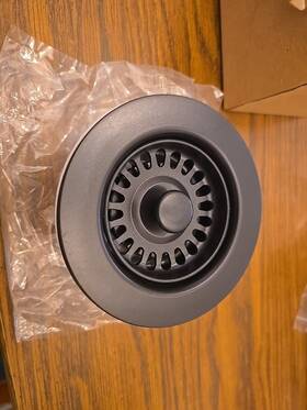 Serene Valley Nda0052 3-1/2 Inch Black Kitchen Sink Strainer Assembly With Stopper Nib