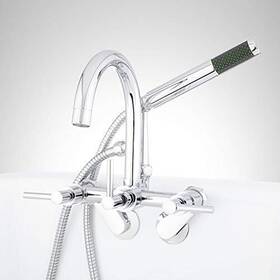 Signature Hardware 249085 Sebastian Gooseneck Tub Faucet With Hand Spray And Lever Handles - Chrome