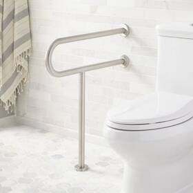 Signature Hardware 920109 Pickens 24 Inch Grab Bar With Leg Support Brushed