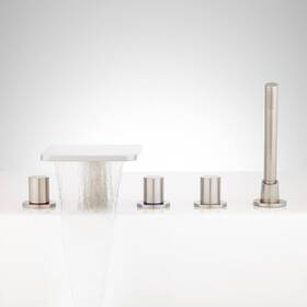 Signature Hardware Fh-8198c-668-bn-u Knox Roman Waterfall Tub Faucet And Hand Shower - Brushed Nickel