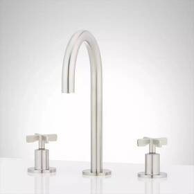 Sh349005bg Signature Hardware Vassor Widespread Bathrrom Faucet-brushed Nickel