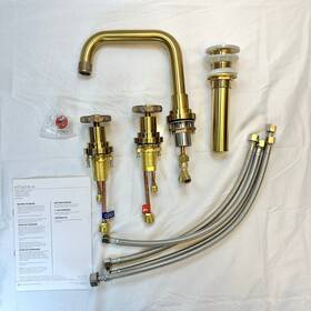 Sh455759 Signature Hardware Widespread Bathroom Faucet - Brushed Gold Hendrix