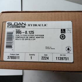 995-.0.125 Sloan 3785511 Flushometer Hydraulic Dula Filtered Bypass Diaphram
