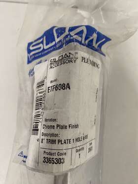 Sloan 57131 New 3365303 Etf-608-a Trim Plate Centerset 8 Inch Replacement Part