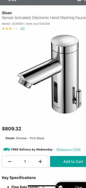 Eaf200-p-ism Sloan Optima Faucet Sensor Operated Plug In Adapter Eaf200-p-ism Sloan Optima Faucet Sensor Operated Plug In Adapter