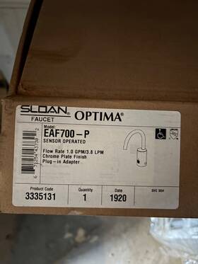 Sloan Eaf700-p Faucet Eaf-700p Bathroom Plug In