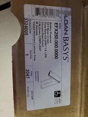 Sloan Efx650 Ir Sensor Activated Bathroom Faucet 0.5 Gpm Flow Rate