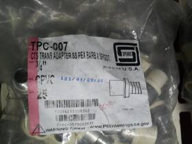 Spears Tpc-007 Cts Transition Adapter Ss Pex Barb X Spigot 3/4 Inch X1 Fitting