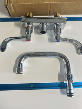 Swing K-208 Advance Tabco Deck Mount Faucet - 6 Inch Spout 4 Centers