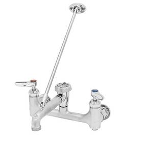 T&s B-0665-cr-bstr T&s Wall Mount 8 Inch Centers Widespread Service Sink Faucet - Chrome