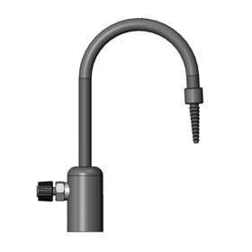 T&s Brass Bl950502 T&s Bl-9505-02 Single Control Grey Pvc Rigid Gooseneck Serrated Tip Faucet