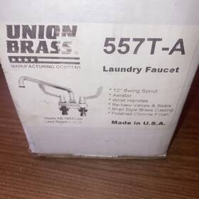 Union Brass 557-a Laundry Faucet 12 Inch Spout Wrist Handles Usa Made