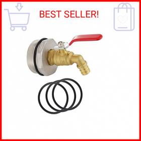 Windblowgrass 744110513097 2 Inch Drum Faucet For 55 Gallon Rain Barrel Spigot Brass With Ep