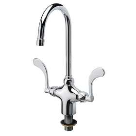Zurn Z826b4-xl Double Lab Faucet With 5-3/8 Inch Gooseneck And 4 Wrist Blade Handle