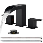 Forious Matte Black Bathroom Faucets 3 Hole, 8 Inch Widespread,. Fixed Price $117.99.