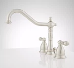 SH394341 Victorian Gooseneck Faucet Lever Handles Brushed Nickel - New Open Box. Fixed Price $159.99.