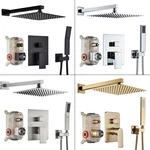 Shower Faucet Set W/mixer Valve Kit Rainfall Head Combo System Wall Mount. Fixed Price $64.00.