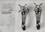 Kingston Brass KS1101BEX Heirloom Basin Taps Essex 2 Spout Chrome Cross Handles. Fixed Price $99.99.