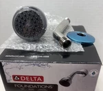 Delta Foundations New Chrome Shower Head With Pipe & Flange. Fixed Price $14.95.