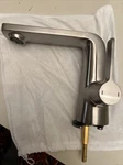 Signature Hardware Fusion Series Single Lever Basin Mixer - Brushed Nickel. Fixed Price $255.00.