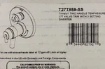 Delta Trinsic T27T859-SS Thermostatic Valve Trim 3 Funct Shower Stainless Steel. Fixed Price $468.00.