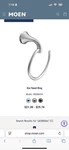 Moen Eva Towel Ring Brushed Nickel YB2886BN. Fixed Price $16.99.