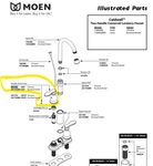 Moen 201762 Replacement Handle Kit Chrome For Caldwell Lavatory Faucet CA84668. Fixed Price $30.00.