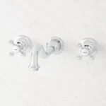 Signature Hardware Ballantine Wall Mount Bathroom Faucet Cross Handles Chrome. Fixed Price $110.00.