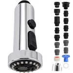 Ifealclear Universal Pull Down Kitchen Faucet Spray Head, 3 Function Chrome. Fixed Price $25.02.