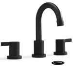 Phiestina 8 Inch 3-HOLE Low-arch 2-HANDLE Widespread Bathroom Faucet Black. Fixed Price $97.00.