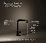 Kohler Purist Single-hole Kitchen Faucet Matte Black K-7505-BL. Fixed Price $549.49.
