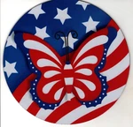 Non-slip Rubber Butterfly Patriotic American Flag Round. Fixed Price $7.19.