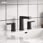 Moen Rinza 84629BL Two Handle Widespread Bathroom Sink Faucet - Matte Black. Fixed Price $109.00.