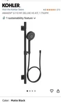 Kohler Awaken G110 Handshower Kit, 1.75 Gpm, 4 Spray, Matte Black, Modern. Fixed Price $42.50.