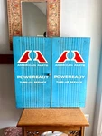 Vtg Metal American Parts Wall Cabinet Blue Big Poweready. Fixed Price $687.50.
