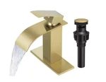 Mttcle Single Handle Waterfall Spout Hole Bathroom Faucet Gold. Fixed Price $45.00.