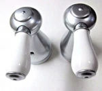 Delta H677MC Roman Leland Shower Faucet Handles Levers Matte Chrome Body 2 Large. Fixed Price $89.90.