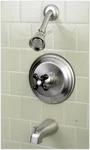Kingston Brass KB3638PKX Shower Faucet Brushed Nickel W/black Handle. Fixed Price $229.00.