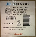 John Guest 1/2 .375 250 Lldpe Blue Tubing Flexible PE-16-GI-CCLF-B. Fixed Price $75.00.