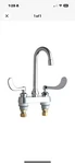 Chicago Faucets 895-317ABCP Gooseneck With Wristblade Handles. Fixed Price $125.00.