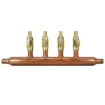 4-PORT Copper Manifold With 1/2" Pex Valves 3/4" Open. Fixed Price $92.10.