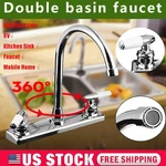 8INCH Chrome High Arc Kitchen Faucet 2HANDLE Sink Mixer Tap Deck Mounted Plastic. Fixed Price $19.03.