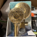 Kohler Claro Dual Wall-mount Fixed Handheld Shower Head In Moderne Brass. Fixed Price $89.00.