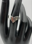 Allan B Rge Larsen Denmark .925 Sterling Silver Heart Modernist Ring, Size 5.5. Fixed Price $495.00.