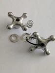 Delta Four Spoke Faucet Handle, Spring Washer Ceramic Chrome-like Finish. Fixed Price $12.00.