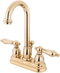 Kingston Brass Restoration Two Handle 4" Centerset Lavatory Faucet With Retail. Fixed Price $142.97.