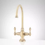 Signature Hardware SH449725CP Gooseneck Style Bar Faucet W/metal Lever Handles -. Fixed Price $40.00.
