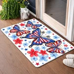 American Flag Butterfly Floral Print Doormats Rubber Material Home Decor. Fixed Price $15.57.