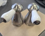 Delta H677SS Roman Tub Leland Faucet Handles Levers Satin Stainless Body 2 Large. Fixed Price $84.99.
